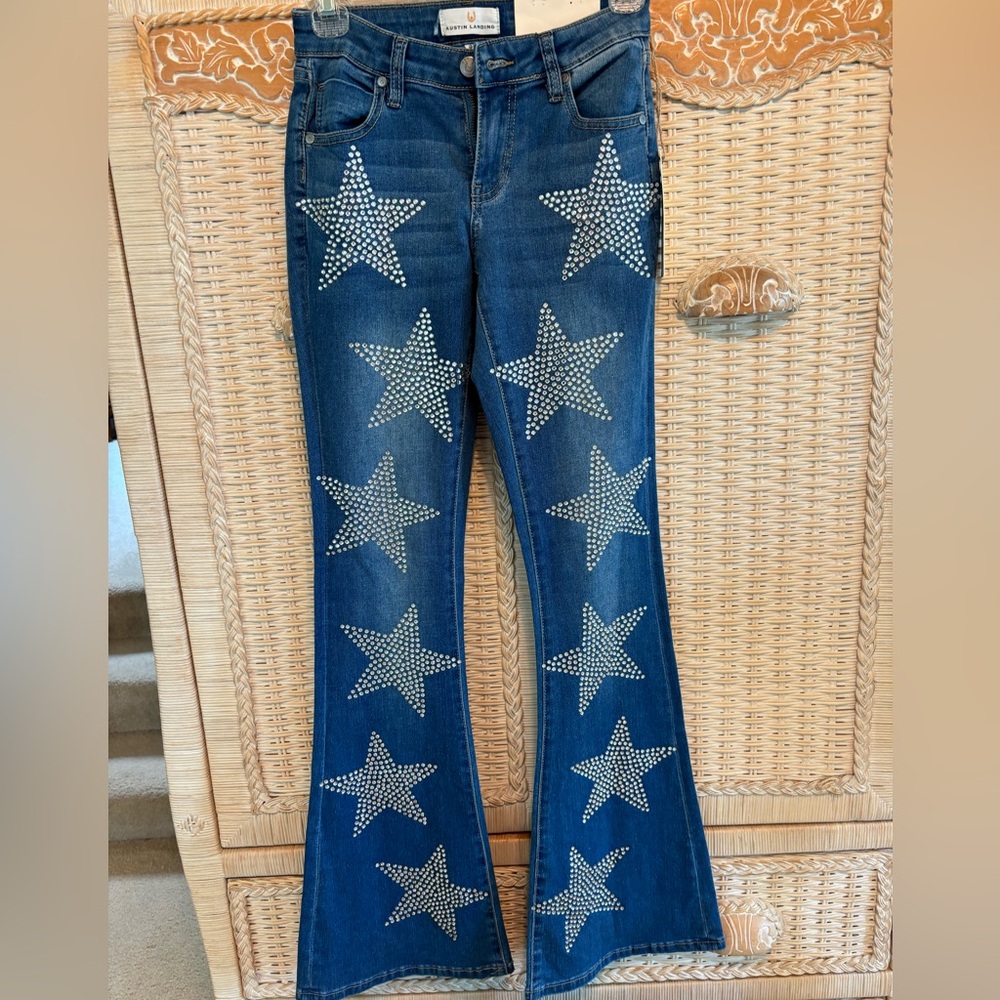 NEW Star-Studded Blue Flare Jeans